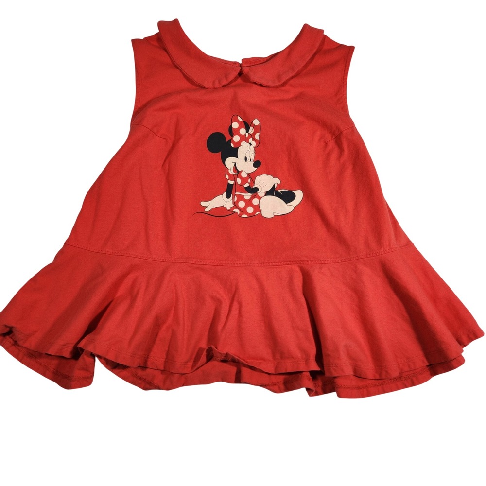 Disney Parks Minnie Mouse Peplum Top Womens 1X Red Organic‎ Cotton
